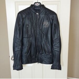 Harley-Davidson Women's Genuine Leather Jacket In Black SZ L